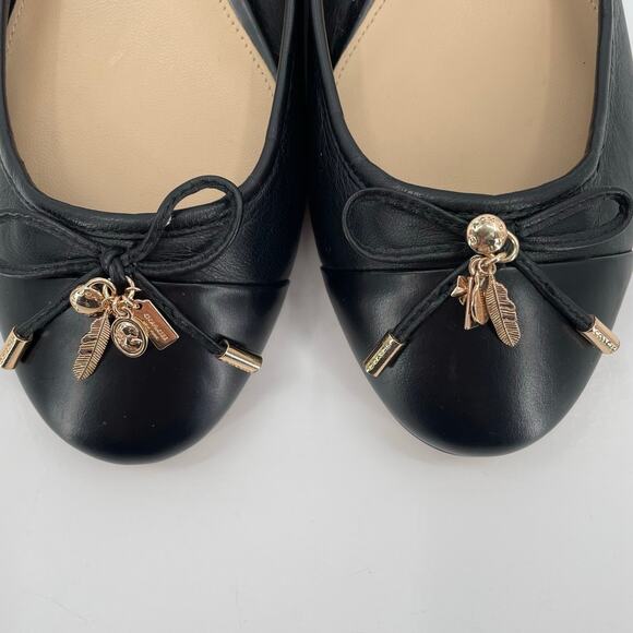 Coach Women's Noella Leather Ballet Flats, Sz. 10B, Black Quiet Luxury Neutral - Picture 6 of 11